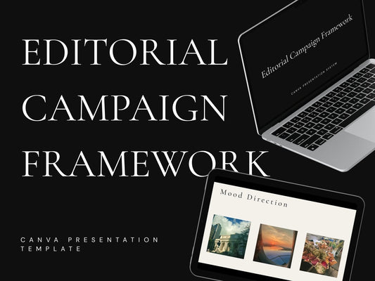Editorial Campaign Framework Canva Template | Brand Launch Presentation | Fashion Campaign Planning | Creative Direction Campaign Deck
