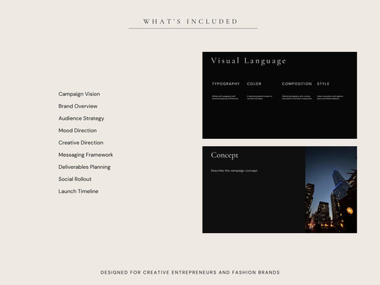 Editorial Campaign Framework Canva Template | Brand Launch Presentation | Fashion Campaign Planning | Creative Direction Campaign Deck